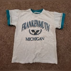 Vintage Frankenmuth Michigan tshirt, size medium, gray and green